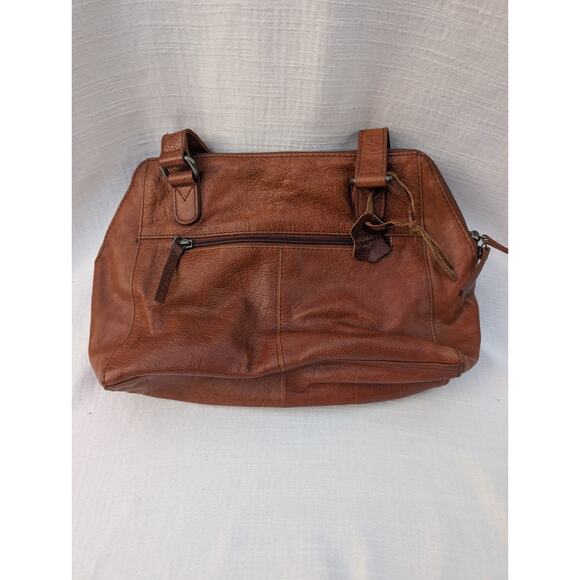 Spikes & Sparrow Brown Handbag Shoulder Bag Purse Distressed Leather Satchel - Picture 5 of 9